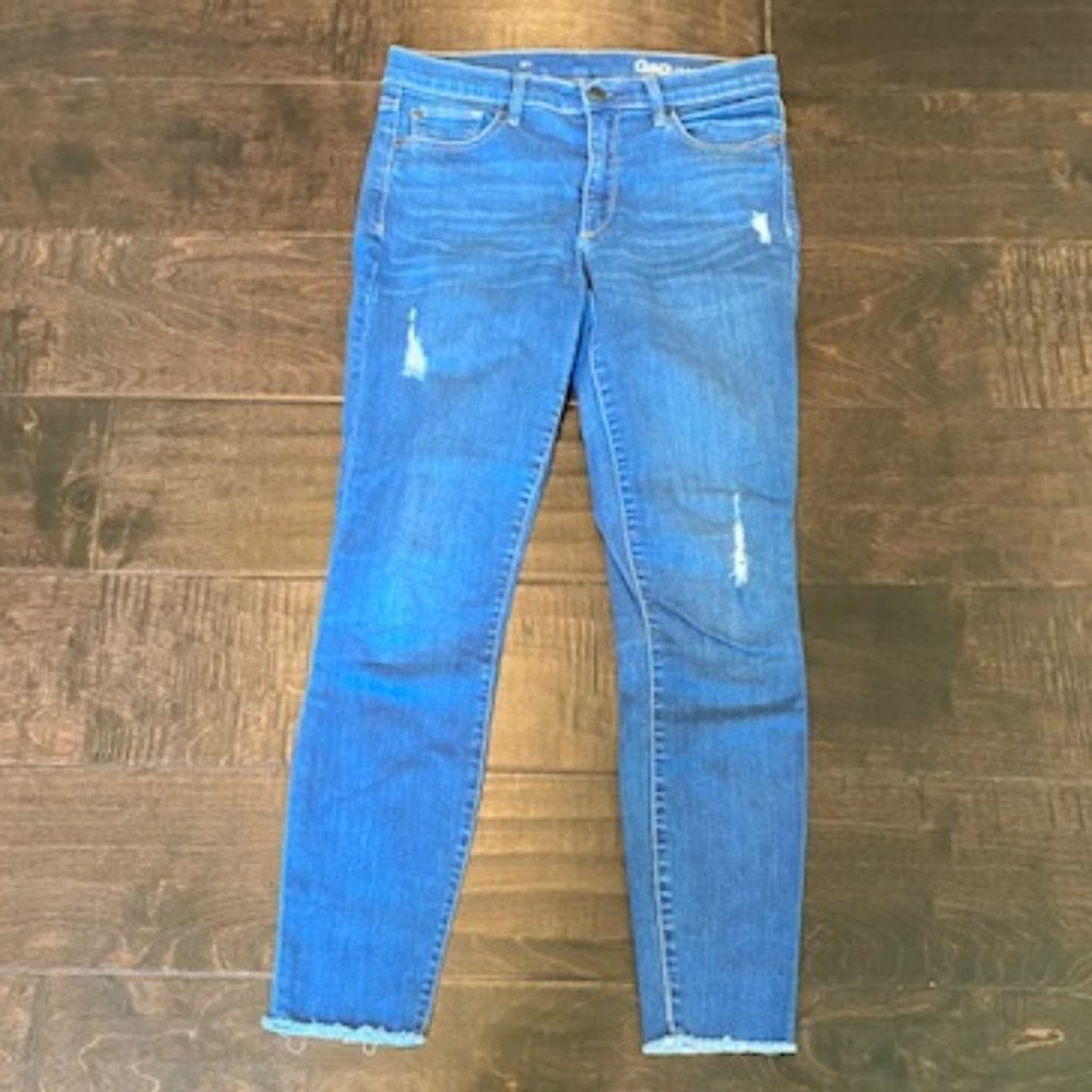 Gap 27r Bright Blue Ankle Cropped Skinny Jeans